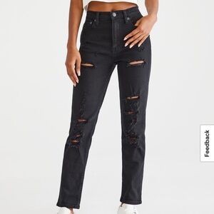 Aeropostale Black Distressed Mom Jeans